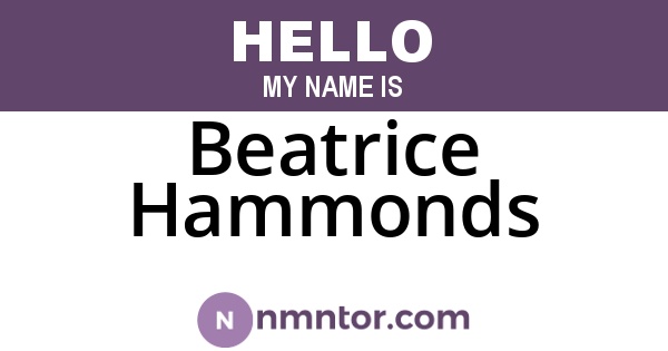 Beatrice Hammonds