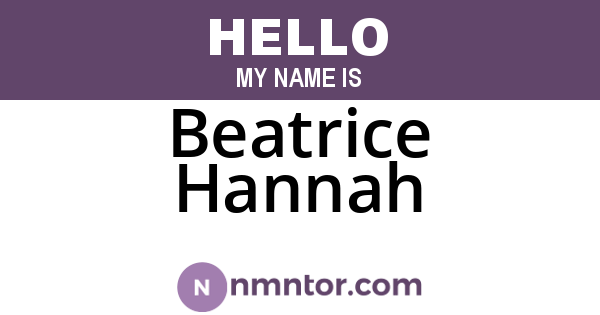 Beatrice Hannah