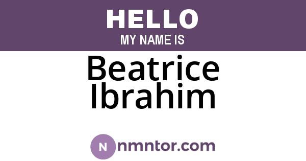 Beatrice Ibrahim