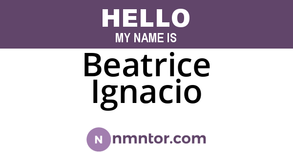 Beatrice Ignacio