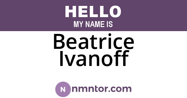 Beatrice Ivanoff