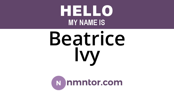 Beatrice Ivy