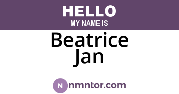 Beatrice Jan