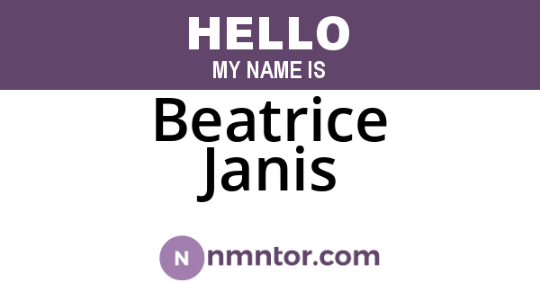 Beatrice Janis
