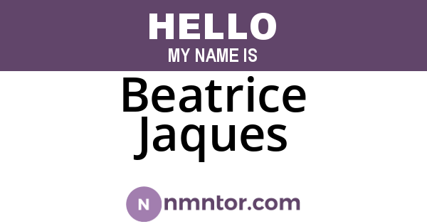 Beatrice Jaques