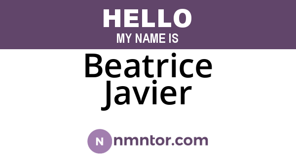 Beatrice Javier
