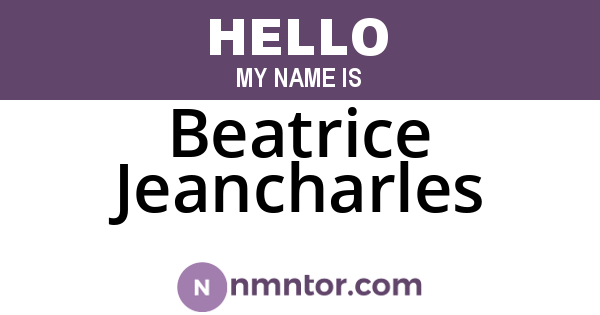 Beatrice Jeancharles