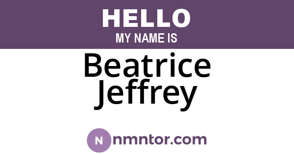 Beatrice Jeffrey