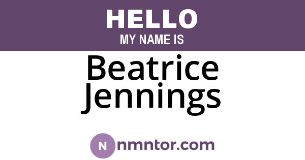 Beatrice Jennings
