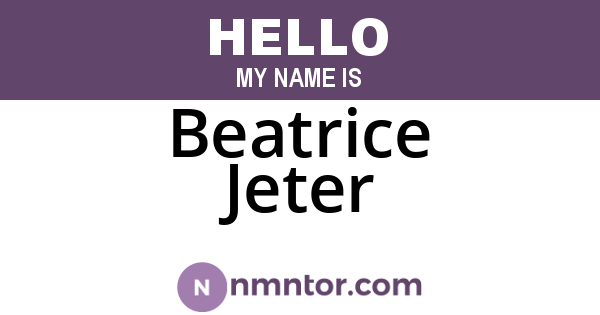 Beatrice Jeter