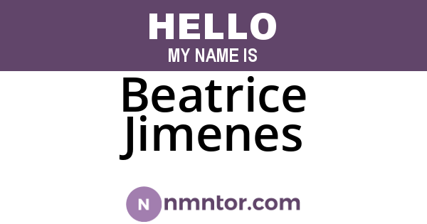Beatrice Jimenes