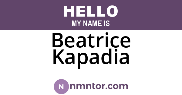 Beatrice Kapadia