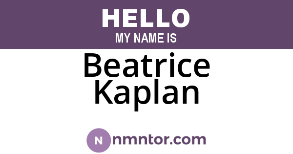 Beatrice Kaplan