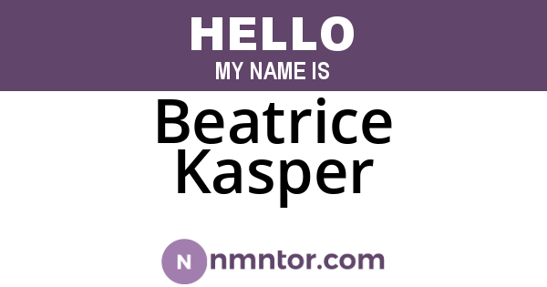 Beatrice Kasper