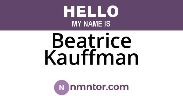 Beatrice Kauffman