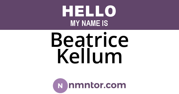 Beatrice Kellum