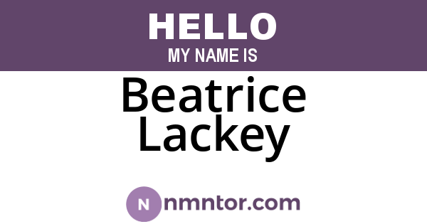 Beatrice Lackey