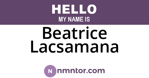 Beatrice Lacsamana