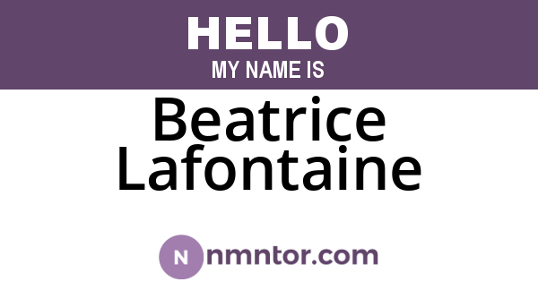 Beatrice Lafontaine