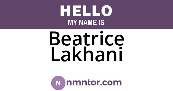 Beatrice Lakhani