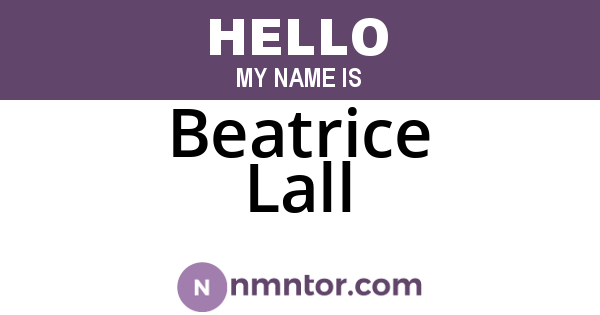 Beatrice Lall