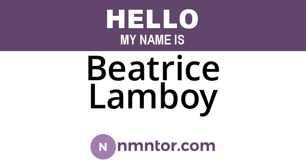 Beatrice Lamboy