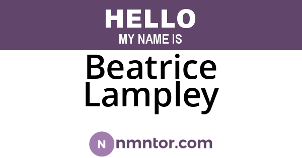 Beatrice Lampley