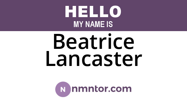 Beatrice Lancaster