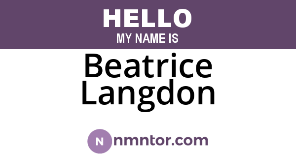 Beatrice Langdon