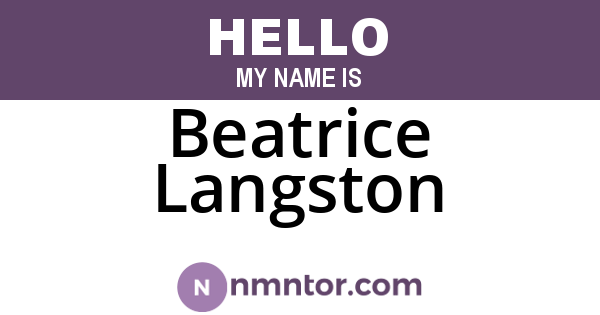 Beatrice Langston
