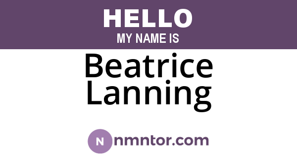 Beatrice Lanning