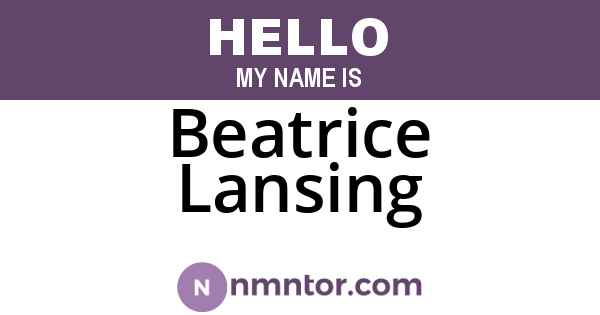 Beatrice Lansing