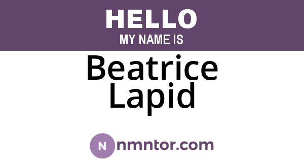 Beatrice Lapid