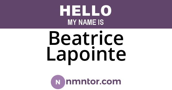 Beatrice Lapointe