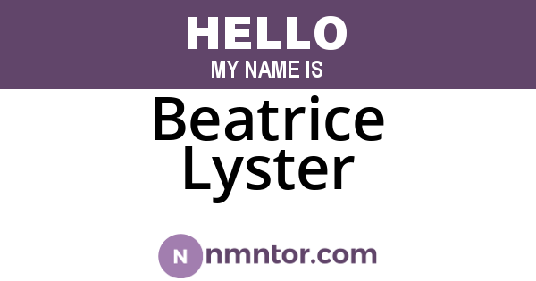 Beatrice Lyster