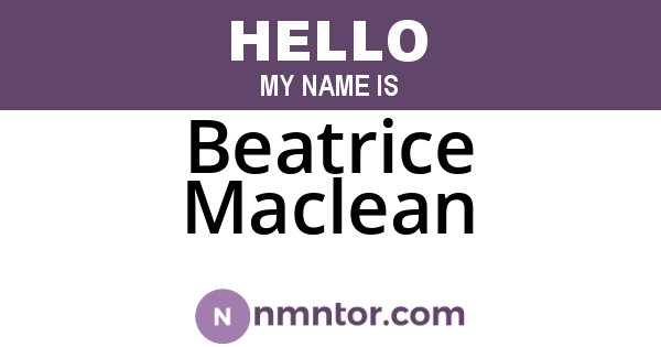 Beatrice Maclean