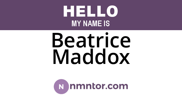 Beatrice Maddox