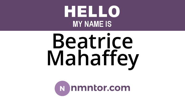 Beatrice Mahaffey