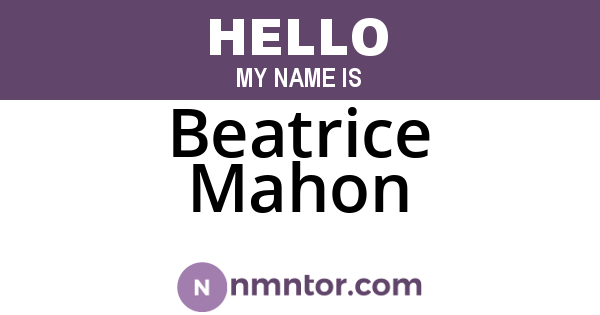 Beatrice Mahon