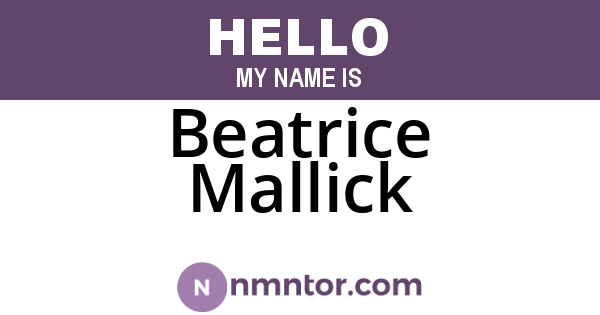 Beatrice Mallick