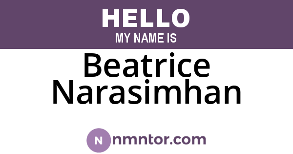 Beatrice Narasimhan