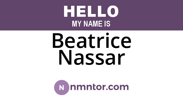Beatrice Nassar