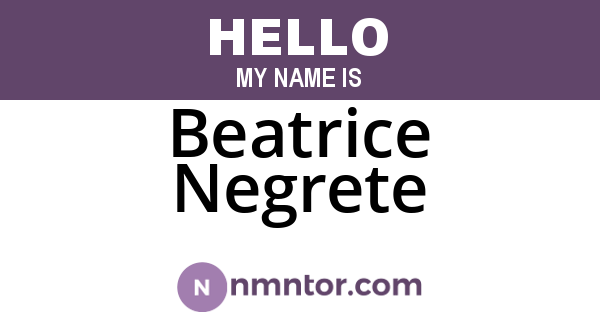 Beatrice Negrete