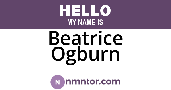 Beatrice Ogburn