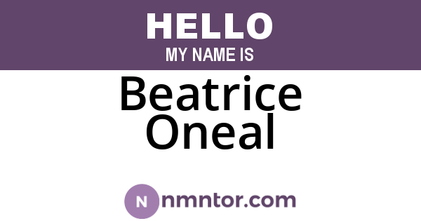 Beatrice Oneal