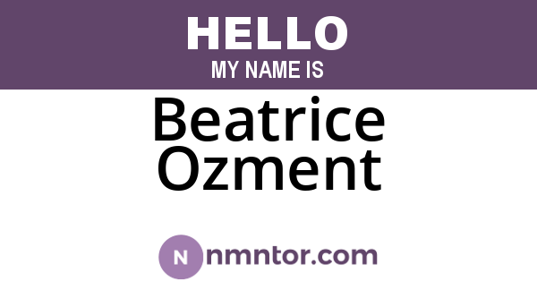 Beatrice Ozment