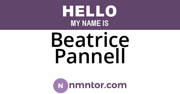 Beatrice Pannell