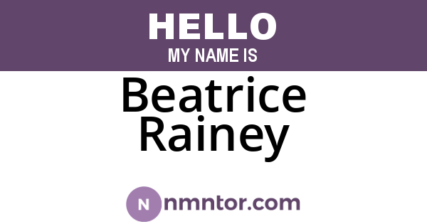 Beatrice Rainey