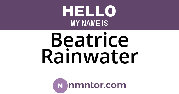 Beatrice Rainwater