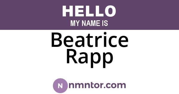 Beatrice Rapp